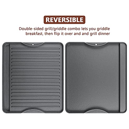 image for Uniflasy Cast Iron Griddle for Camp Chef, Reversible Griddle for Outdo