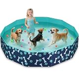 HaoVrisn Hundepool Große Hunde, Planschbecken für Kinder Hundepool Faltbar, rutschfeste und Verdickt PVC, Plantschbecken mit Flicken und Ablassventil (160x30CM)