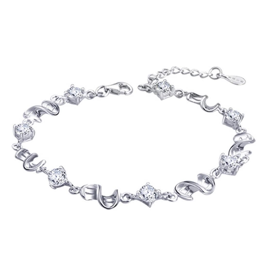 Nilus Collection Alluring Purple Crystal Bracelet for Women and Girls (White) (B0BNYJB3HG) Amazon Price History, Amazon Price Tracker