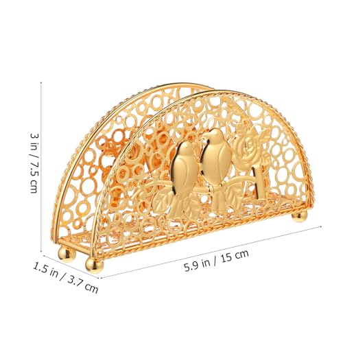 ABOOFAN 2pcs Metal Napkin Holder Decorative Serviette Holder for Table Gold Napkin Stand for Home Kitchen Restaurant Hotel Reception and Party - Image 4