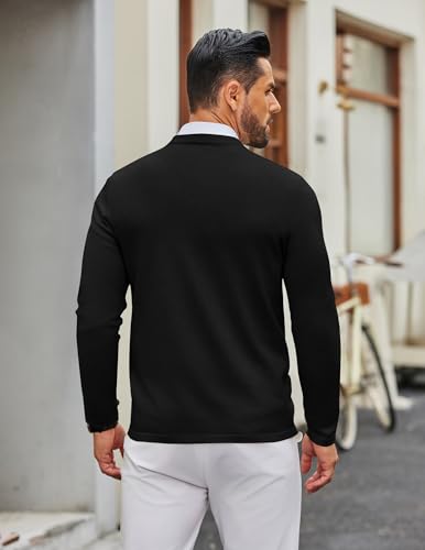 COOFANDY Men's Crew Neck Pullover Sweater Slim Fit Long Sleeve Knit Sweaters Lightweight Dress Casual Crewneck Sweater4