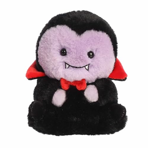 Aurora® Spooky Rolly Pet™ Vaughn Vampire™ Stuffed Animal - Compact Size for On-the-Go Fun - Perfect for Halloween Decorations and Gifts - Purple 5 Inches