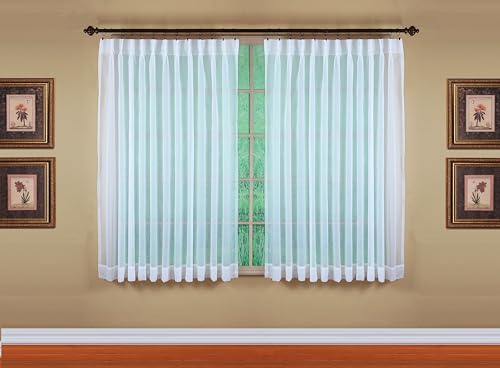 Image of Today's Curtain, Emelia Pinch Pleat Pair 96 inch W x 63 inch L White, 2-Piece-Set