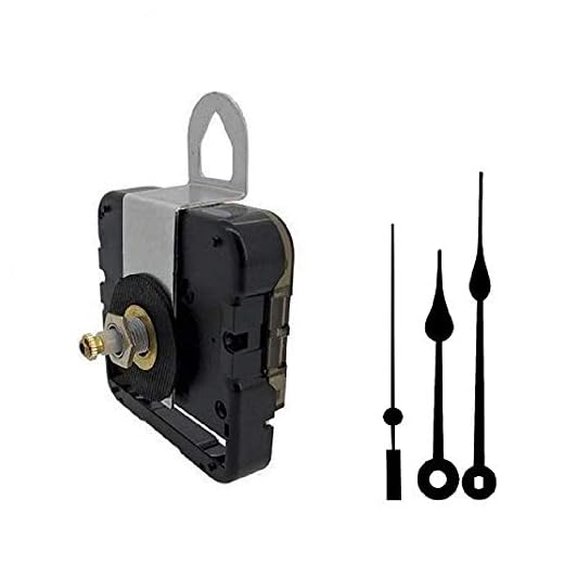 Seiko-SKP Quartz Clock Movement Kit with 5" Black Spade Hands for Dials up to 1/4"