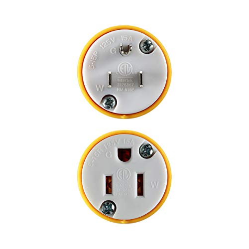 image for Miady Extension Cord Ends Male and Female, 15 Amp 125 Volt Heavy Duty 