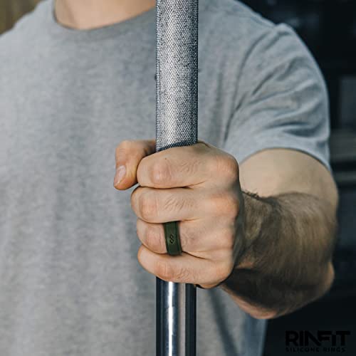 Rinfit Silicone Rings For Men - Mens Silicone Wedding Band - Silicone Ring Men - Rubber Wedding Rings - Rubber Rings Men - Infinity Collection - Black, Green, Gray, Size 11 #TOP2