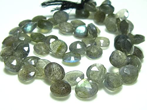 Labradorite facettée cœur briolette sur fil de 7 pouces pour fabriquer un collier bohème chic
