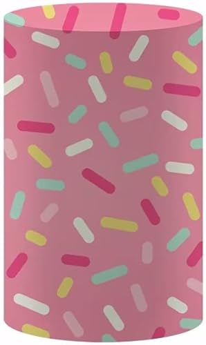HISDH Cubierta de pedestal con temática de donut para niña, fiesta de cumpleaños, baby shower, bautismo, comunión, bautizo, cubierta de cilindro,