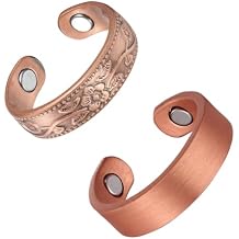 2PCS Magnetic Copper Rings for Women, Elegant Lymphatic Jewelry Gifts, Vintage Adjustable Design