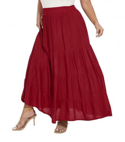 Beautybatik Maroon Women Boho A Line Long Maxi...