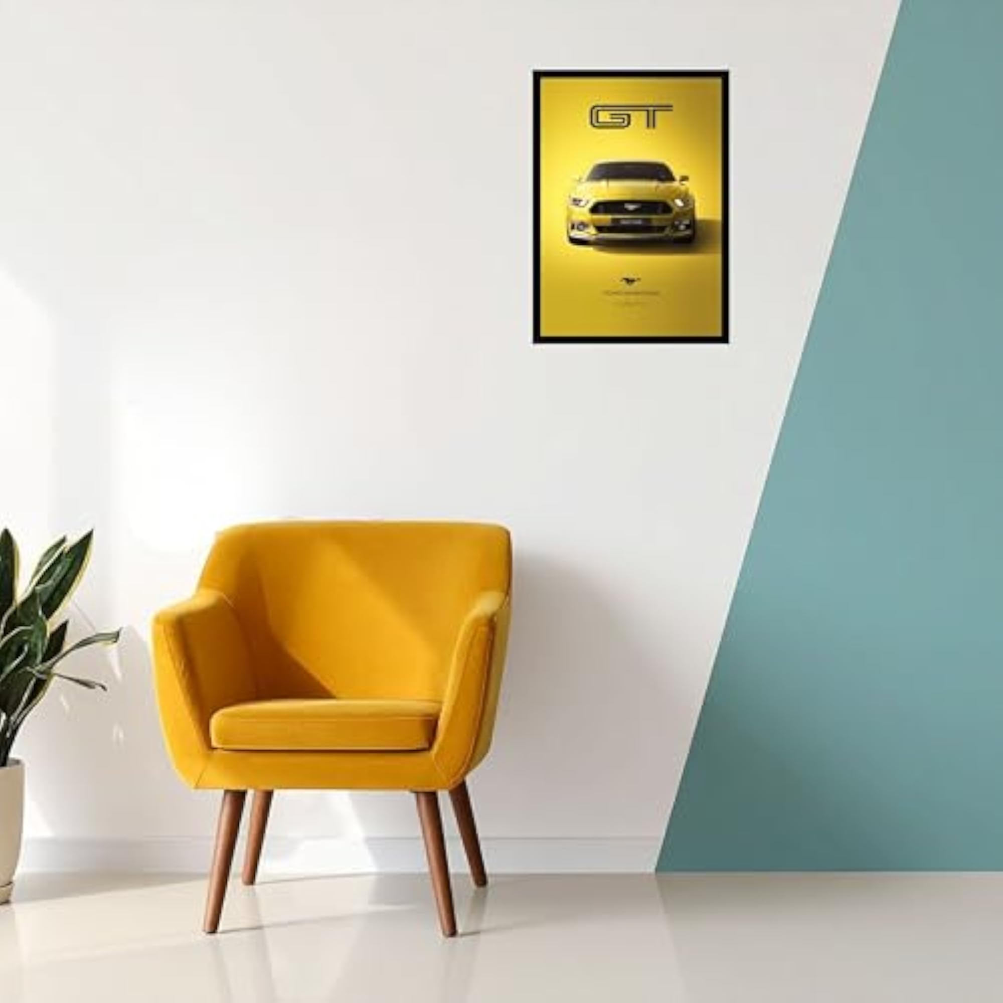 Premium Ford Mustang GT Car Poster Frame, A4 Size