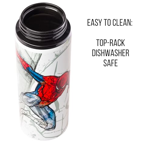 Image of Silver Buffalo Marvel Spider-Man, Stainless Steel Water Bottle, 25oz | 0.74 Liters