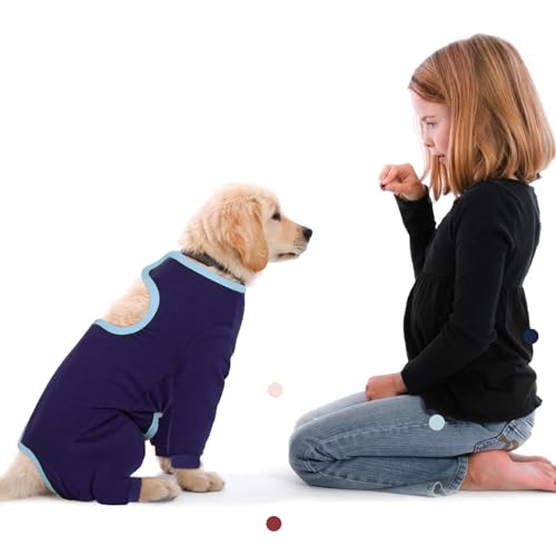 Image of IECOii Dog Recovery Suit,Long Sleeve Dog Onesie for Surgery,Large Coverage Pet Body Suits After Surgery Pants to Prevent Licking,Doggy Surgical Recovery Shirt for Large Sized Breeds,Blue,XXXL