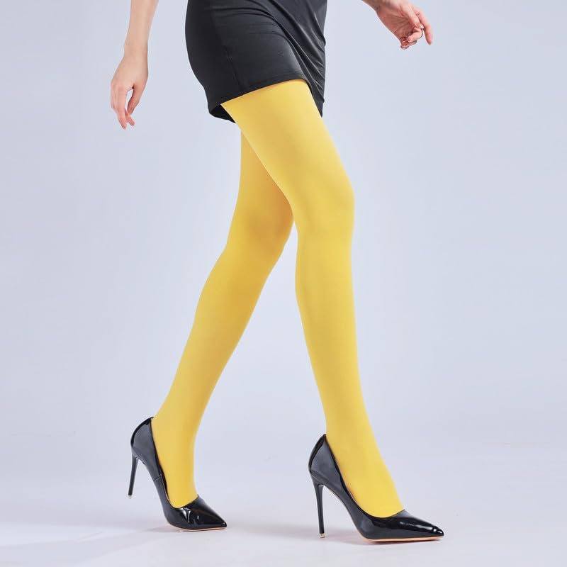 Image of Verdancy Ultra Stretchable Plus Size for 265lbs Opaque Solid Color Women's Stockings 50D Tights High Waist Footed Pantyhose