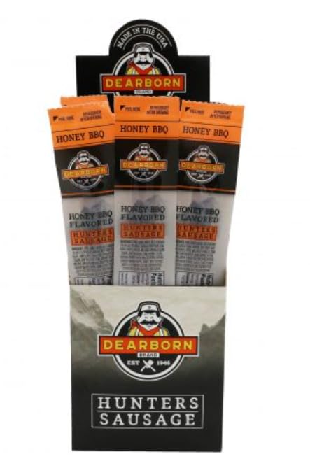 Dearborn Brand Honey BBQ Snack Sticks – 24 Pack (1 oz Each) | Premium Quality Meat Sticks for Busy Families | Savory & Sweet On-the-Go Snacks | Perfect for Lunchboxes & Outdoor Activities