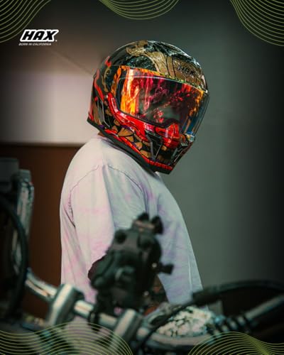 Image of HAX Full Face Motorcycle Helmet for Adult Men and Women, DOT & ECE 22.06 Certified - Powersports Advanced Ventilation Motocross Helmet for Motorbike Street Bike