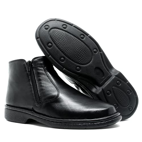 Bota Masculina Conforto Social Em Couro Legítimo 352 (Preto, BR, Adulto, Numérico, 40)