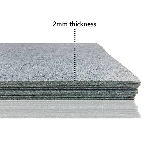 Image of Jtnohx Stiff Felt, 2mm Thick Felt Sheets for Crafts, 8 inchx12 inch Hard Felt Fabric Squares 8Pcs for DIY Projects (Grey Color)