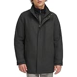 Dockers Men's Wool Melton Two Pocket Full Length Duffle Coat, New Charcoal