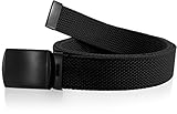 Nice Shades Black One Size Canvas Military Web Belt With Black Slider Buckle. Many Colors Available 56