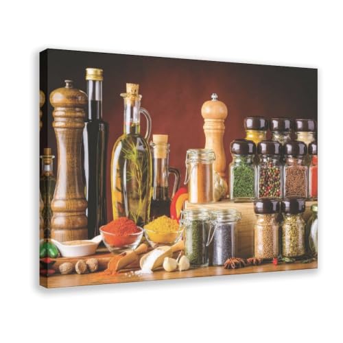 Toile pots à épices colorés : la solution pour raviver un mur de cuisine vide
