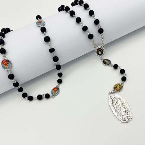 Seven Sorrows of Mary Rosary Black rosary necklace Rosary Catholic Necklace For Praying4