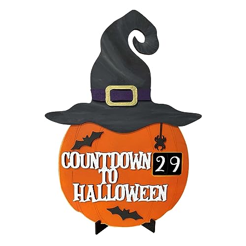 Wooden Pumpkin Shape Halloween Countdown Calendar for Desktop Ornaments - image 1