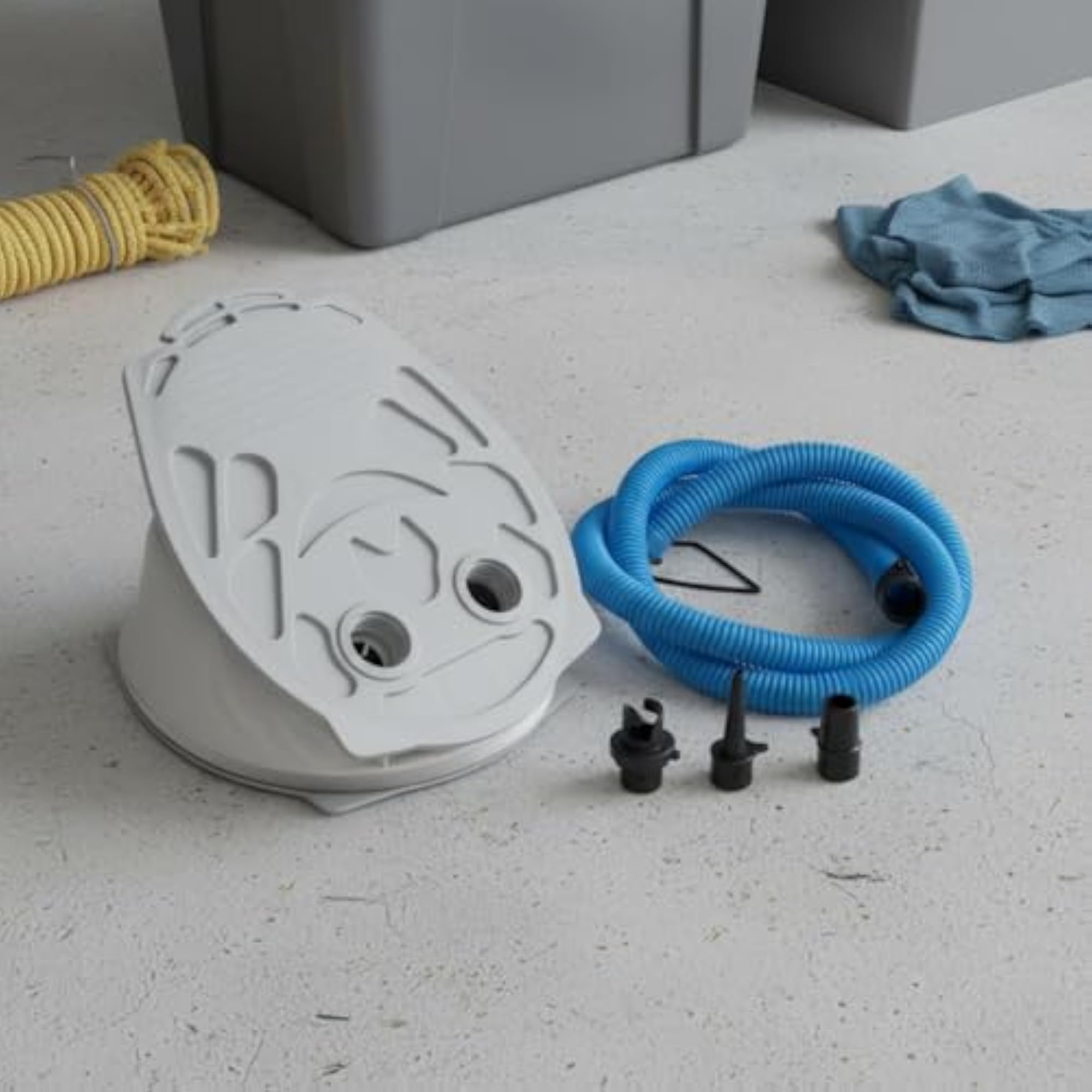 Inflatable Boat Pump with Multiple Nozzle Adapters