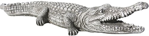 AnaParra Figura Decorativa de Cocodrilo Caimán 71cm. de hormigón-Piedra para jardín Natural Musgo Cover