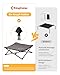 KingCamp Erhöhtes Hundebett Hundeliege Outdoor Haustierbett Haustierliege Atmungsaktivem Mesh & Wildledermatte & Rutschfesten Füßen für Reisen Garten Outdoor Indoor, Schwarz 77 x 77 x 30 cm