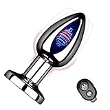 Vibrating Butt Plug Rechargeable Vibrating Anal Plug Prostate Massager with 10 Modes Stainless Steel