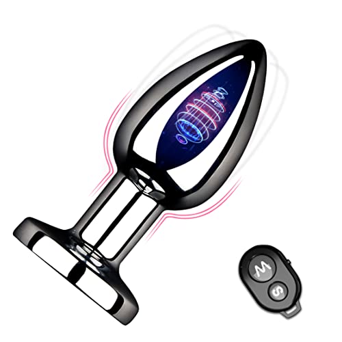 Vibrating Butt Plug Rechargeable Vibrating Anal Plug Prostate Massager With 10 Modes Stainless Steel Butt Plug Fetish Bondage Anal Stimulation Adult Sex Toys For Men,Women And Couples (Smooth) #TOP2