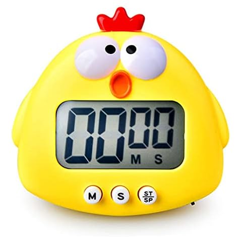 FCSHFC Timer Cartoon Animal Reminder Student Do Questions Kitchen Bake Time Management Alarm Clock Mute Counters (Color : Yellow A) Cover