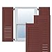 Ekena Millwork RWL18X068CRP Exterior Real Wood Pine Louvered Shutters (Per Pair), Cottage Red, 18"W x 68"H