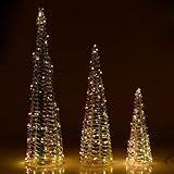 URBNLIVING Illuminated Christmas Tree Cone Pyramid LED Light Tower 3 Sizes - Festive Fairy Lights Decoration for Indoors & Outdoors, Elegant Xmas Display Holiday Decor for Home & Garden - Image 5