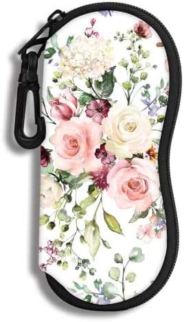 Hion Eyeglass Case Sunglasses Soft Pouch with Belt Clip Ultra Light Neoprene Zipper Eyeglass Case Printed Sunglass Bag for Stylish Portable Travel Glasses Casefor Men & Women