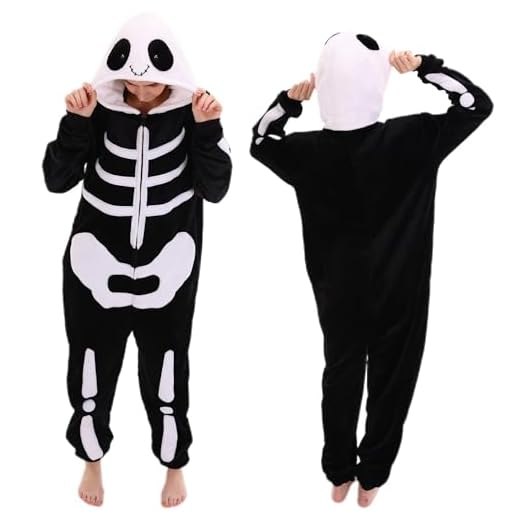 COSUSKET Snug Fit Unisex Adult Onesie Pajamas, Flannel Skeleton Cosplay One Piece Halloween Costume Sleepwear Homewear