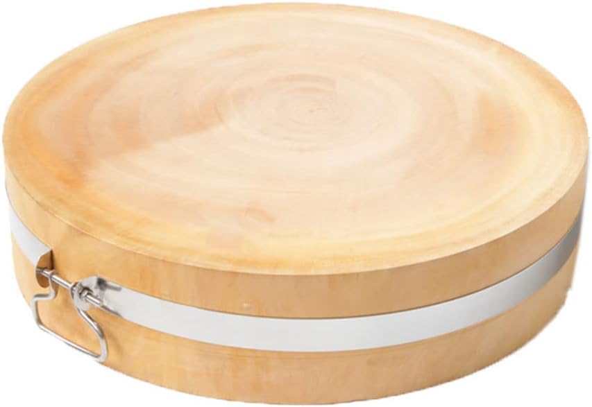 Premium Choing Board Round Golden Sandalwood Cutting Board Professional Choing Board for Kitchen Choing Board with Handles for Meat Cutting Board for Carving,Gold