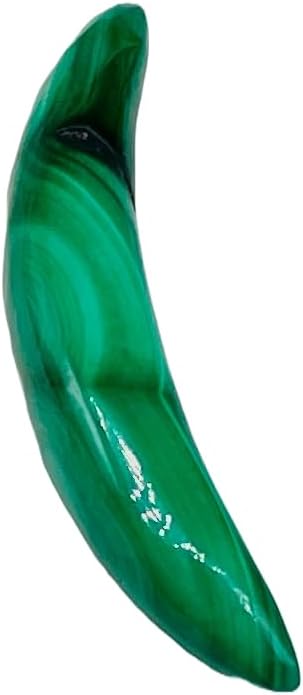Uni Craft Natural Green Malachite Crystal Handmade Tribal Septum Curved Tusk Spike Naga Body Piercing Jewelry, 12g (2mm) to 1/2 inch (12mm), Customized Sizes Available