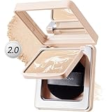 CARSLAN 2.0 Black Magnet Soft Focus Powder, Waterproof Translucent Pressed Setting Powder, 24H Longlasting Talc-Free Face Powder, Oil Control Compact Makeup,04 Light Beige For Dry&Com Skin, 0.28Oz