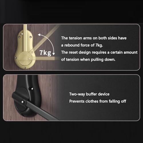 Tringle à vêtements rabattable pour optimiser les armoires hautes