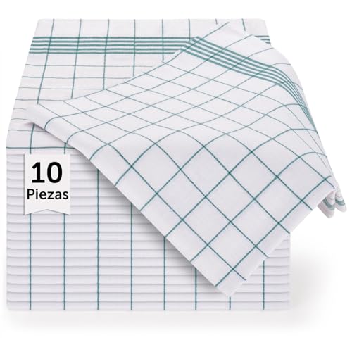 Blumtal Set de 10 Paños de Cocina 100% Algodón - Trapos de Cocina, 50x70cm, Verde