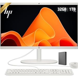 HP 22″ All-in-One Desktop PC • Full HD Display • 32GB RAM • 1TB Storage (512GB SSD and 512GB External) • Intel Ultra-efficient Processor • Type-C • Mouse and Keyboard Included • Windows 11 Pro