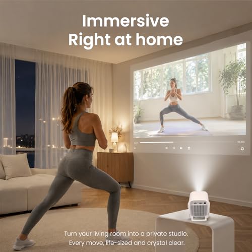 Image of Smart Mini Projector with Android 11, WiFi 6 and Bluetooth 5.4, Native 1080P Full HD, Auto Focus, Auto Keystone Correction, Portable Home Theater for Movies, Streaming and Gaming