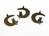 bronze katze mit schmetterling Höhe: 22 mm, Breite: 17 mm, Tiefe: 3 mm, Fädelloch: 2 mm, Material: Metalllegierung, Materialbeschreibung: Metall antik bronze beschichtet, Metallfarbe: antik bronze, Form: Katze, Verwendung: Anhänger