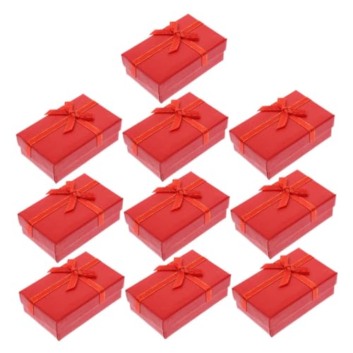 Gatuida 10 piezas Caja Regalo Joyería Pequeña Roja con Tapa para Collares Pulseras Pendientes Protección contra Daños para Navidad y Fiestas