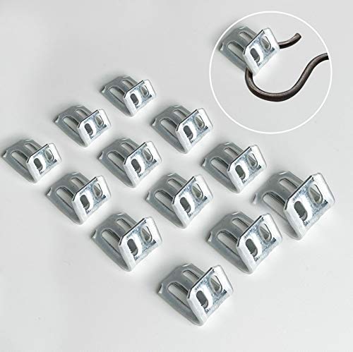 Tuplip Fe 60pcs Couch Repair Spring Clips 4-Holes Extended Half Set Rubber for Chair/Seat/Sofa Spring Clip, Couch Spring Repair Kit