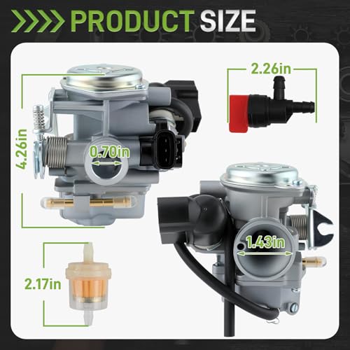 Image of 16100-GEZ-673 Carburetor Compatible with Honda Ruckus NPS50 2003-2019 ‎Carb with Gas Fuel Shutoff Valve, Fuel Filter, Fuel Line Clamps, Cleaner Tool Kit