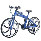 Ailejia Finger Racing Bicycle Mountain Bike Cake Topper Mini Dirt Bike Bicycle Model Cool Boy Toy (Blue)