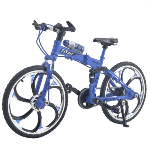 Ailejia Finger Racing Bicycle Mountain Bike Cake Topper Mini Dirt Bike Bicycle Model Cool Boy Toy (Blue)
